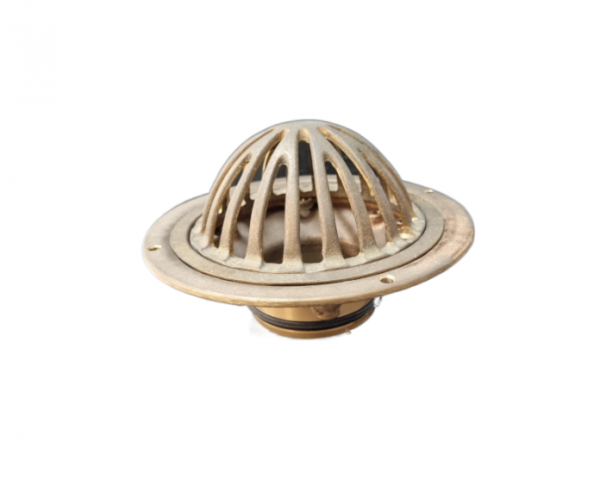 100mm Cast Bronze Domed Roof Drain with Clamp Ring