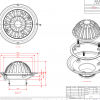 100mm Cast Bronze Domed Roof Drain with Clamp Ring - Image 2
