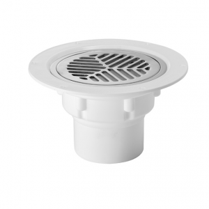 Aqua Deck Drain Bottom Exit SS Flat Top 100mm/80mm