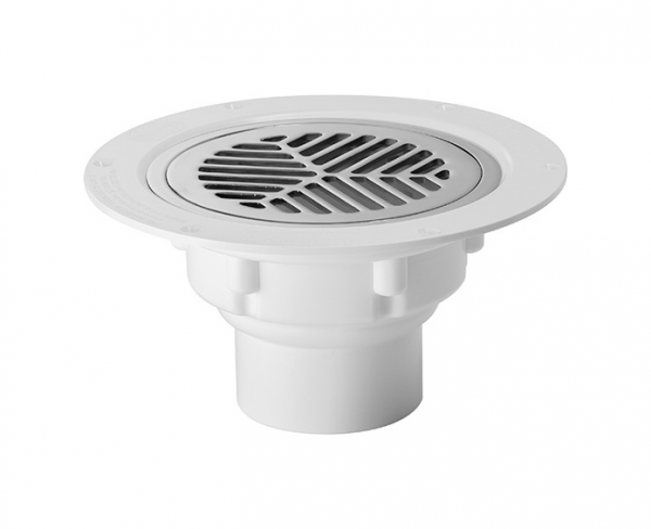 Aqua Deck Drain SS Flat Top Bottom Exit 80mm