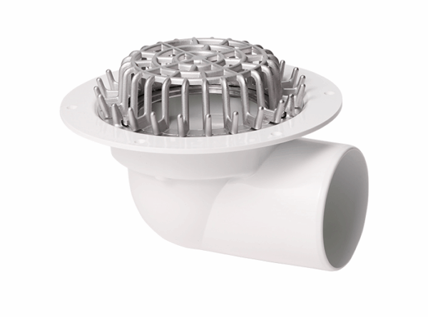 Aqua Roof Drain Side Exit Big Flange 100mm