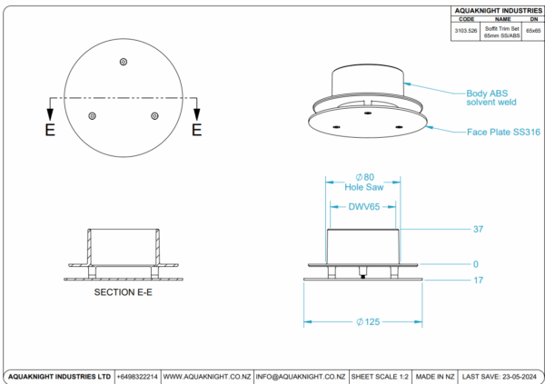 Soffit Trim ABS/SS White 65mm - Image 2